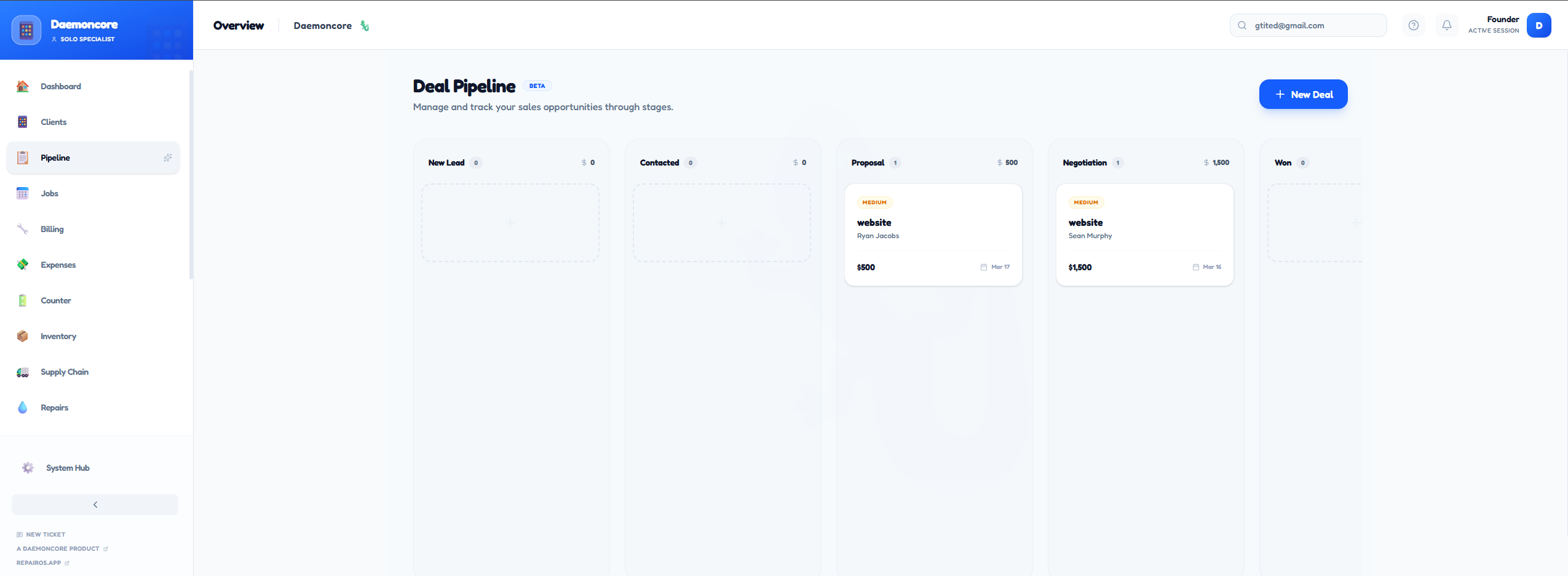 Kanban Deal Pipeline 1