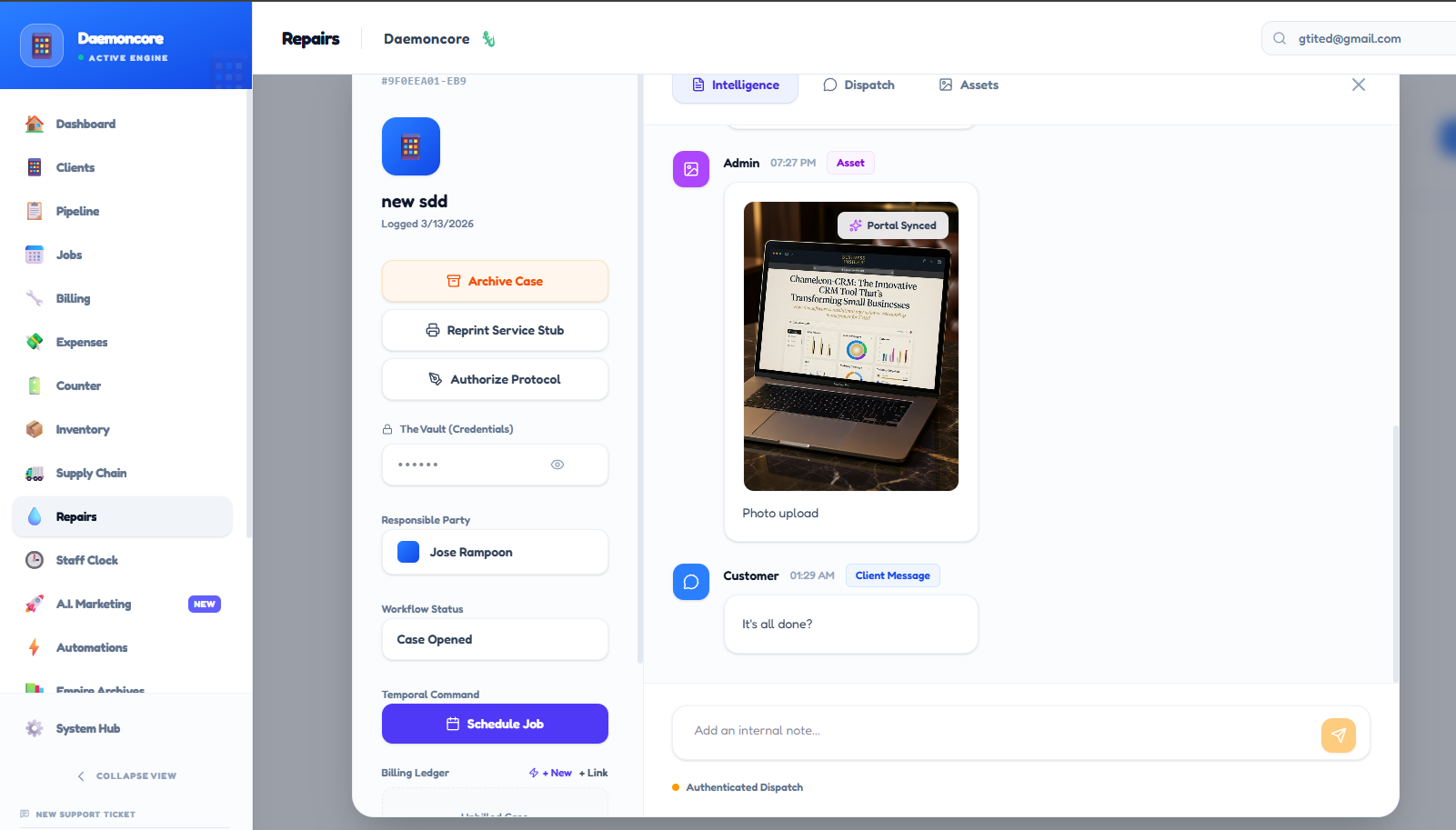 Customer Portal - Ticket View