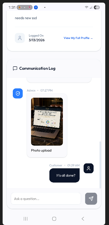 Customer Portal - Home View