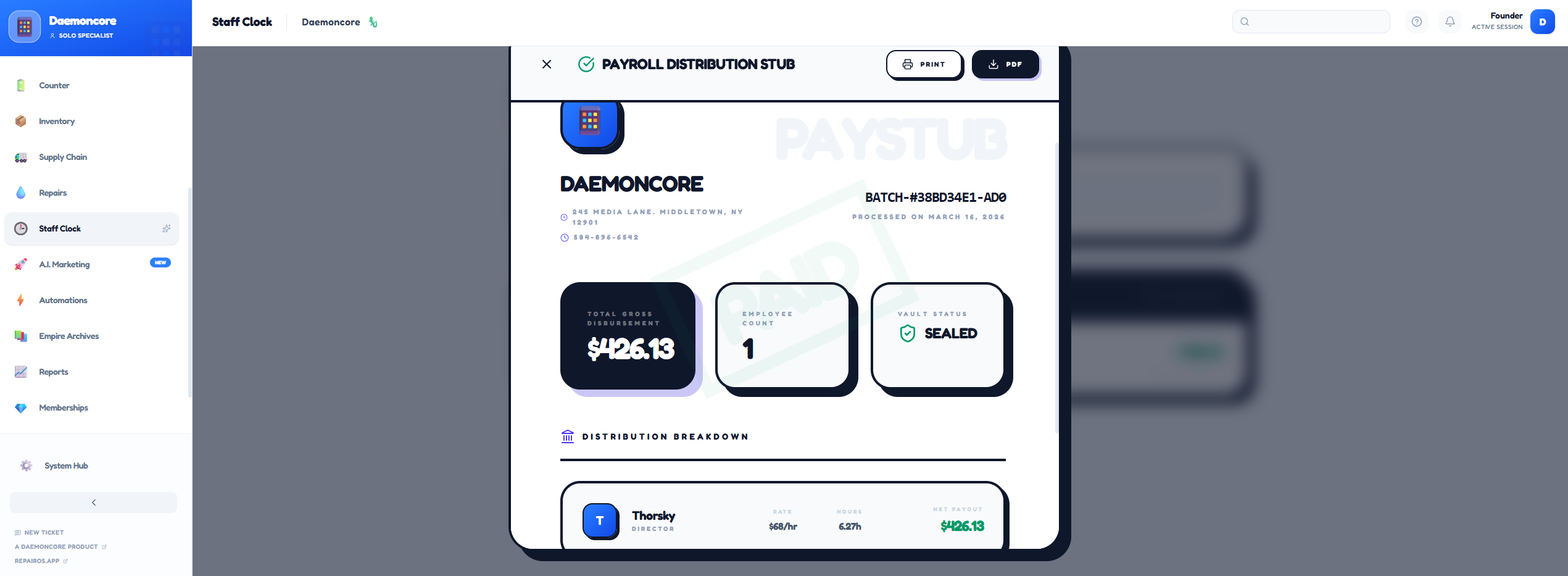 Payroll Dashboard 1
