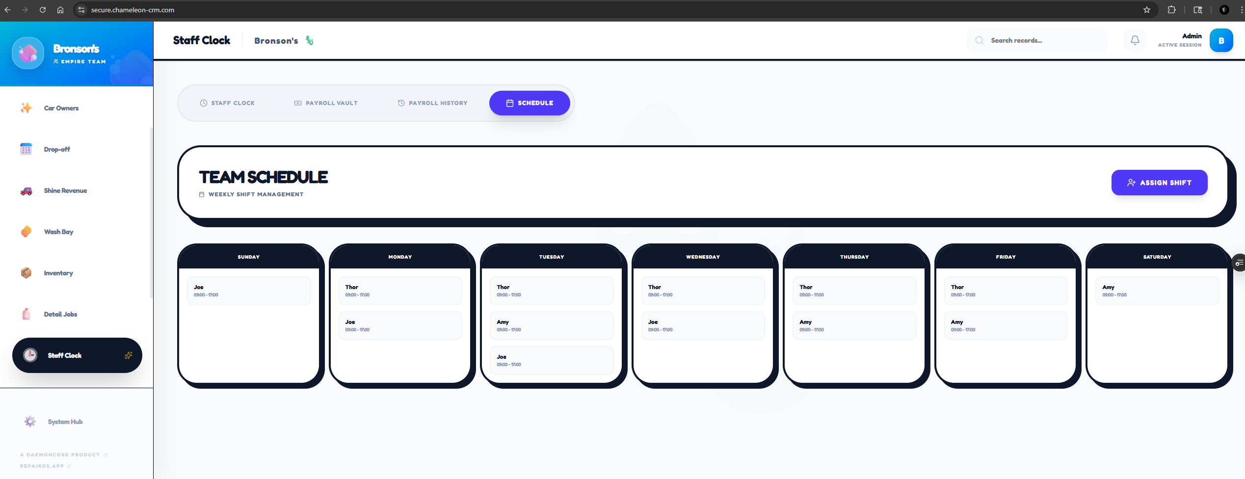 Team Scheduling Calendar View